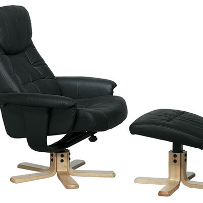 Fotelja + tabure Tahiti crna