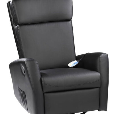 Masažna fotelja York od crne veštačke kože