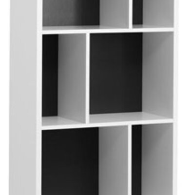 Polica za knjige Hive crna/bela