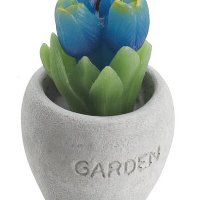 Sveća Ø6cm Flower - plava