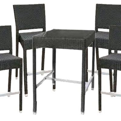 Baštenski Barski Set Futro 4 Barske Stolice + Barski Sto