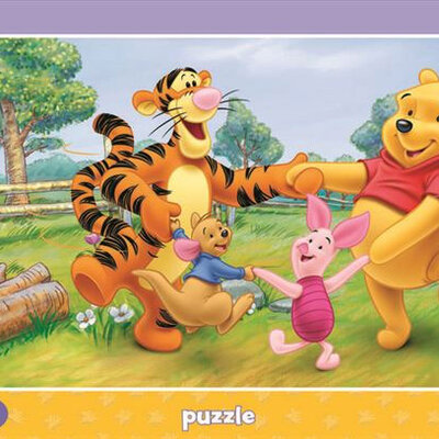 Dino puzzle u okviru, 15 kom, Winnie the Pooh na livadi 123921