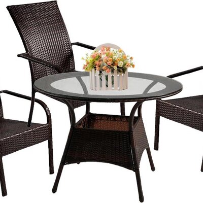 Garnitura Za Terasu i Dvorište Bent 3 Brown - 3 Stolice + Sto