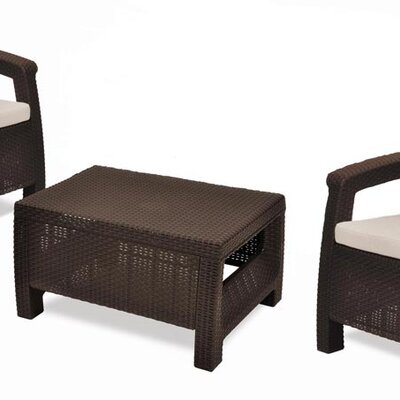 Garnitura Za Terasu Lubeck Brown 2 Fotelje i Sto