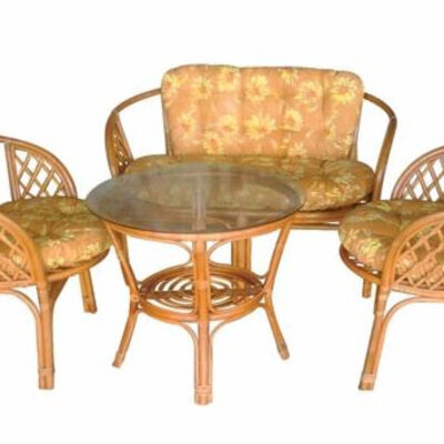 Garnitura od prirodnog ratana dvosed + sto + 2 stolice 1330061