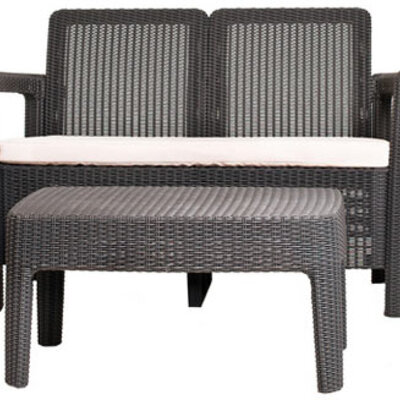 Espirito Grey Baštenska Garnitura - 2 Fotelje, Sto i Dvosed