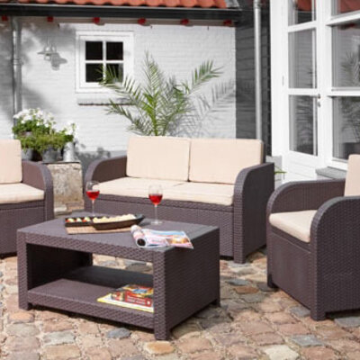 Garnitura William PE Ratan 2 Fotelje, Sto, Sofa