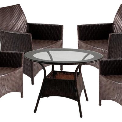 Klub Garnitura od Wicker Ratana Sande - 4 Fotelje i Sto