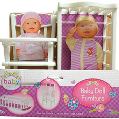 Baby Basics zvučna lutka sa kolevkom i dodacima 23625