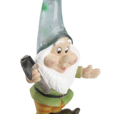 Solarna lampa -  fiberston patuljak sa plavom kapom