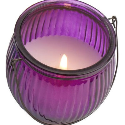 Sveća u čaši Glossy ljubičasta 2 komada