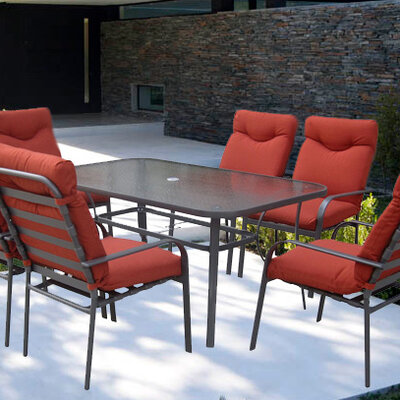 Velika Baštenska Garnitura Namur Bordo 6 Fotelja i Sto