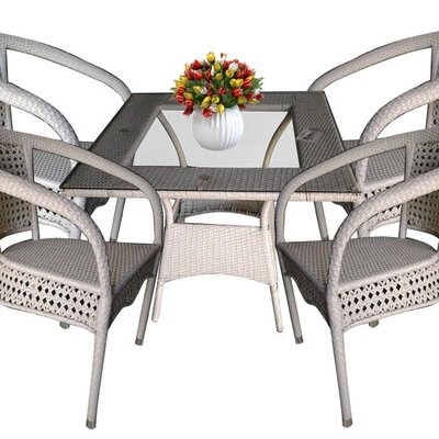 Garnitura za Terasu ili Dvorište Wicker Ratan Convitto - 4 Fotelje + Sto