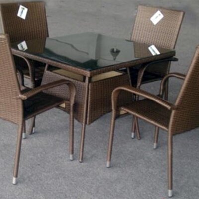 Garnitura Od PE Ratana Pombal - 4 Stolice i Sto