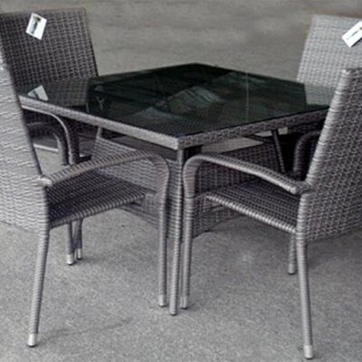 Garnitura Od PE Ratana Arganil - 4 Stolice i Sto