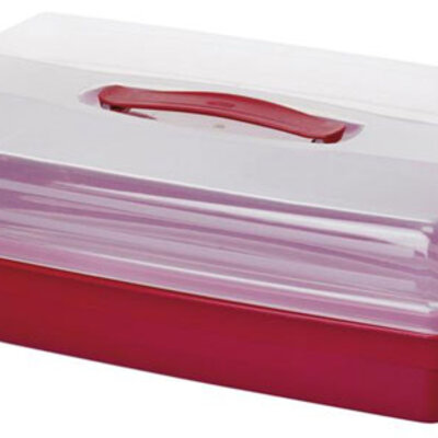 Curver kutija za tortu sa poslužavnikom, crvene boje CU 00415-472
