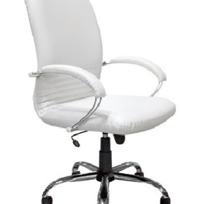 Visoka fotelja Mirage Steel V-01 bela eko koža Novy Styl 