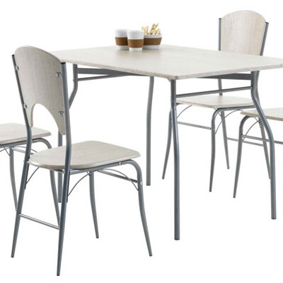 Trpezarijska garnitura Swan sto 80x120cm + 4 stolice pepeljasta