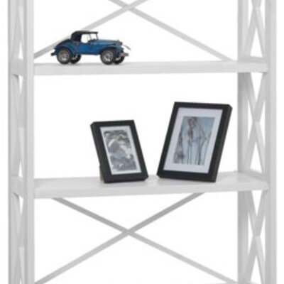 Polica od masivne borovine Jeremy 6 polica bela