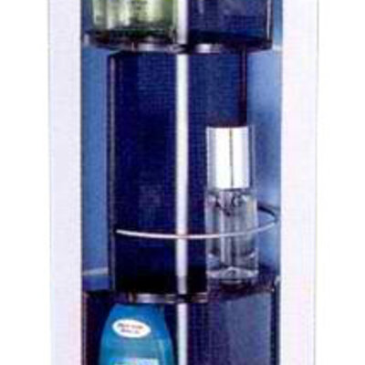 Ugaona polica za kupatilo sa tri rotirajuća odeljka bela-providno zelena 24S0204