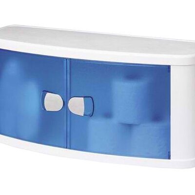 Zidna polica - ormarić za kupatilo B10 providna plava vrata 24B1023