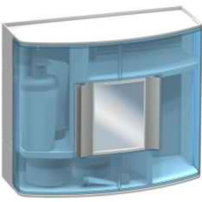 Plastični zidni ormarić za kupatilo sa ogledalom 2409323
