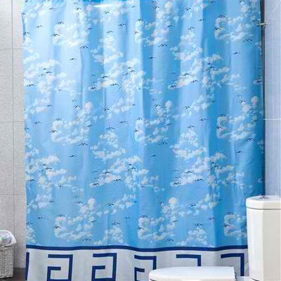 Tekstilna zavesa za kadu Birds Plava