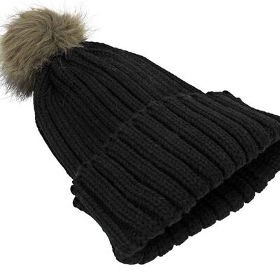 Ženska zimska kapa Fuzz crna