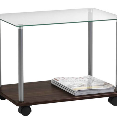 Stočić sa točkićima Glide metal/staklo