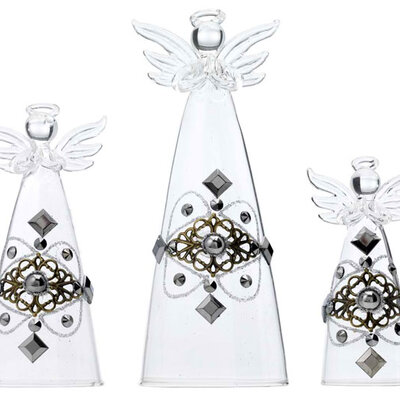 Stakleni ukras - Anđeli 3kom/p