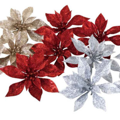 Novogodišnji ukrasi u obliku cveta 4 kom