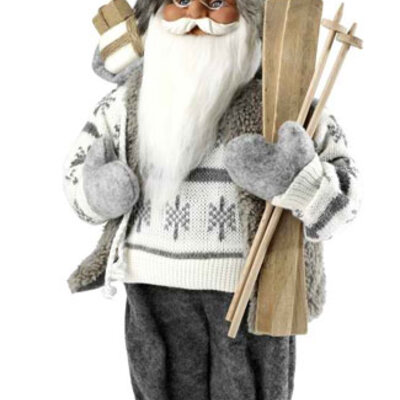 Novogodišnji ukras Deda Mraz Bergmann V41cm bela