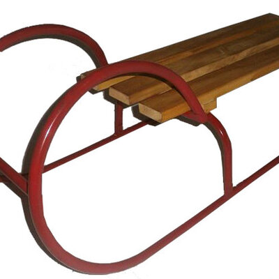 Dečije sanke sa crvenim metalnim ramom