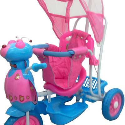 Dečiji tricikl sa tendom 402 plava/roze