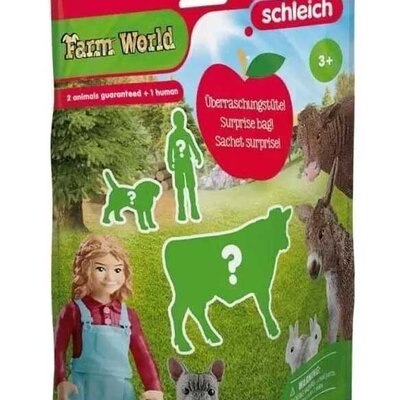 Schleich® Figure Domaće životinje Kesica iznenađenja - 2 životinje + čovek 88068