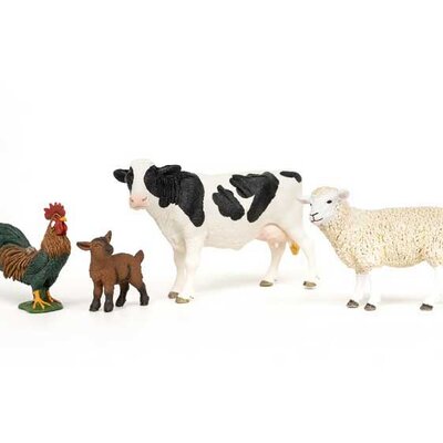 Schleich® Figure Domaće životinje Krava, ovca, jare, petao 42729