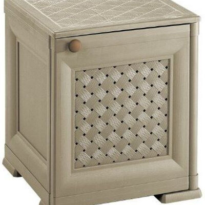 PVC Noćni Ormarić Colonnina Sa Reljefnim Vratima Sivi 8085563908