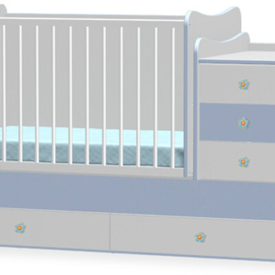 Lorelli Drveni krevetac za bebu Maxi Plus White Blue