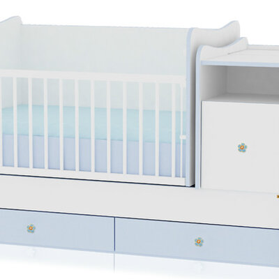 Lorelli Drveni krevetac za bebu Trend Plus White Blue