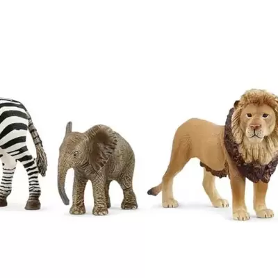 Schleich® Figure Divlje životinje Afričke životinje - Lav, zebra, slon, šimpanza 42721