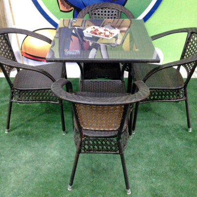 Ratan PE Garnitura Estoril II - 4 Fotelje + Sto