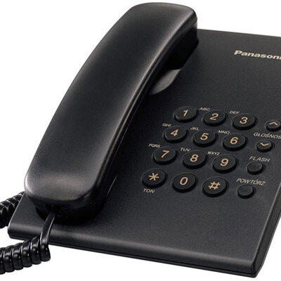 Fiksni žičani telefon Panasonic KX-TS500 crni