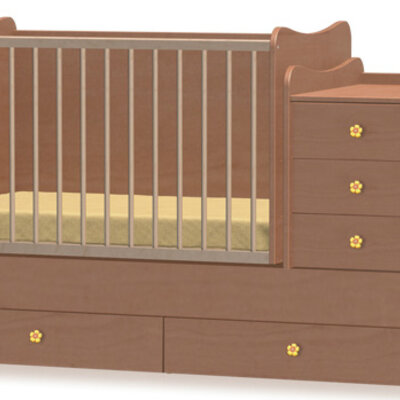 Lorelli Drveni krevetac za bebu Maxi Plus Cherry