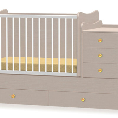 Lorelli Drveni krevetac za bebu Maxi Plus Oak