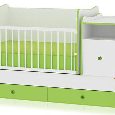 Lorelli Drveni krevetac za bebu Trend Plus White Green