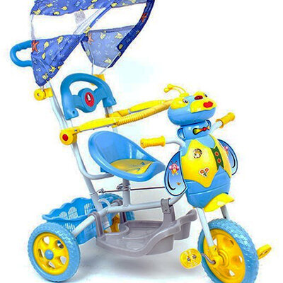 Dečiji tricikl sa suncobranom i drškom za guranje i upravljanje TR5003