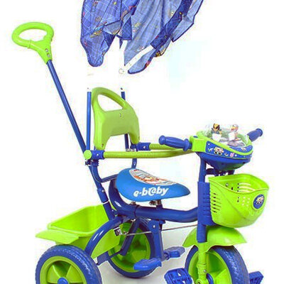 Dečiji tricikl sa suncobranom i drškom za guranje i upravljanje TR4092