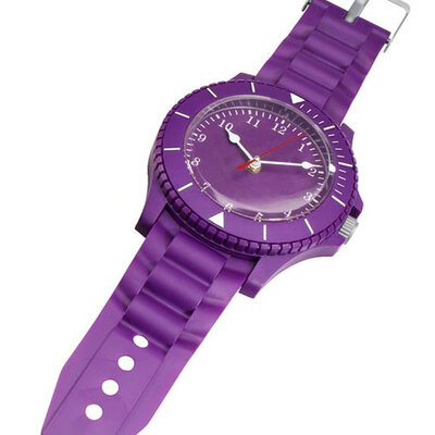 Zidni sat u obliku ručnog sata D60cm ljubičasti