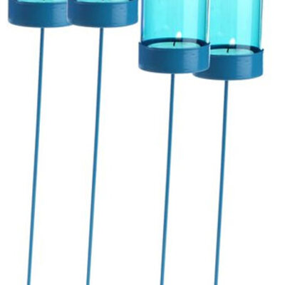 Fenjer za male sveće Glaster 4 komada plava boja