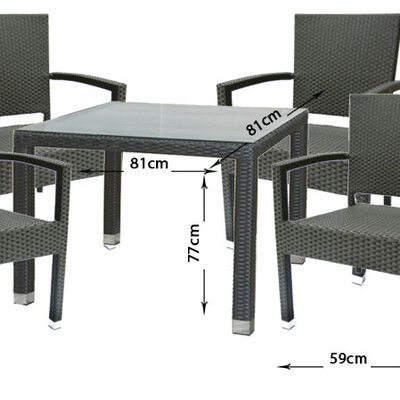 Garnitura Za Sedenje Ticciano - Aluminijum - PE Ratan